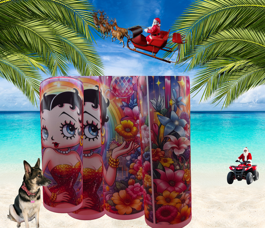 Betty Boop Skinny Tumbler Custom Drinkware w/Straw Betty comes Gift Boxed Keeps drinks Hot or cold Limited time all time favorite 20 or 30oz