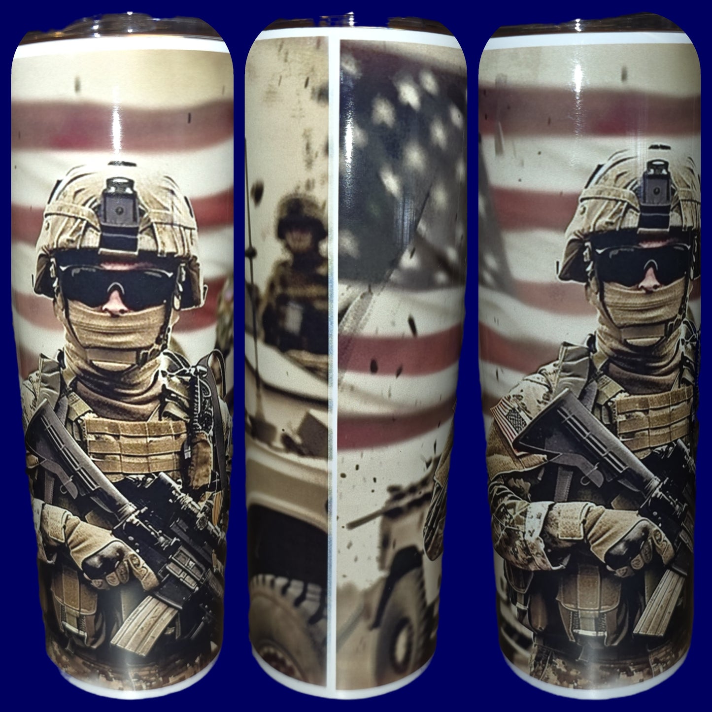 United States Army Custom Drinkware Tumbler w/Straw Gift Boxed Keeps drinks Hot or cold Honor our service Members with our Army Tumbler